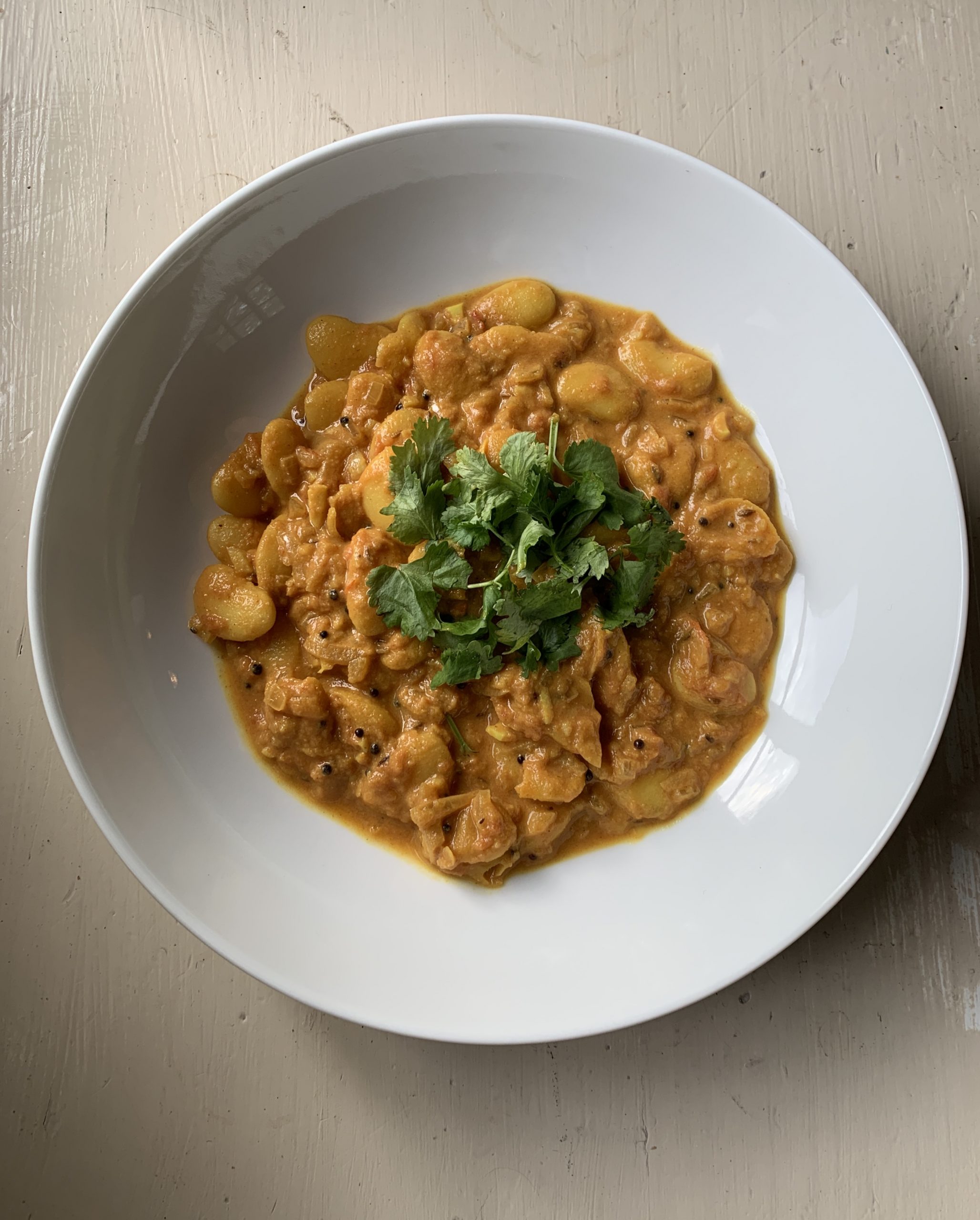 Butter bean curry. Ayurvedic food. Anala